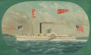 1850年、蒸気船セント・ローレンス号。 作： James Bard