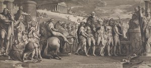 オリンピアのディアゴリデスの勝利者 (芸術奨励協会の大部屋の壁のデザイン) 作： James Barry