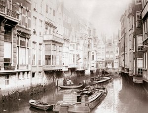 運河のボート、アムステルダム、1898年。 作： James Batkin