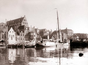 運河ボート、ドルドレヒト、オランダ、1898 作： James Batkin