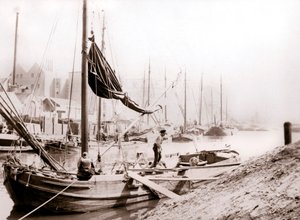 運河ボート、ロッテルダム、1898年。 作： James Batkin