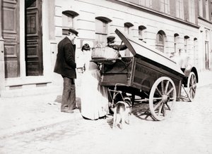 人とドッグカート、アントワープ、1898 作： James Batkin