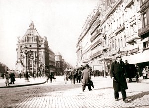 ストリートシーン、ブリュッセル、1898年。 作： James Batkin