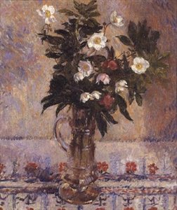 ガラスの花瓶の花 作： James Bolivar Manson
