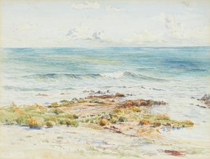 海岸の風景（鉛筆と水彩） 作： James Caw