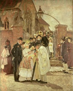 キリスト降誕祭の日曜日（サウス・ハーティング、サセックス）1887年（油彩・カンヴァス） 作： James Charles