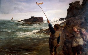 潮に釣られて」1869年 作： James Clarke Hook