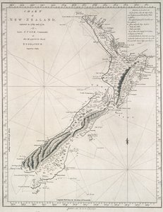 エンデバー号船長J.クック中尉が1769年と1770年に探検したニュージーランドの海図 作： James Cook