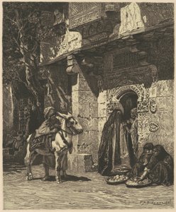 訪問するカイロの貴婦人 作： James David Smillie, after Frederic Arthur Bridgman