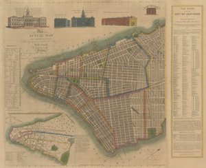 ニューヨーク市: ロングワースの説明地図と計画、1817 年。 作： James DeForest Stout