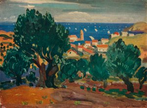 コリウールのオリーブ、1911 作： James Dickson Innes