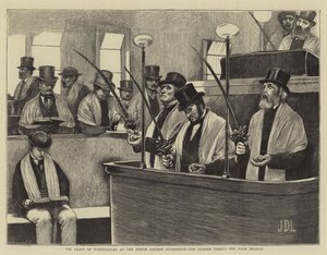 パームロンドン支部のリーダーであるノースロンドンシナゴーグでの幕屋の饗宴 作： James Dromgole Linton