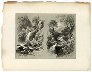 レディ・フォール、ヒースの谷、ブレント川の滝、ピクチャースク・セレクションより 作： James Duffield Harding