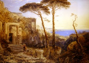 コルセアの島」（水彩・紙） 作： James Duffield Harding