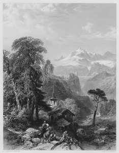 スイス、バル・セント・ニコラ（彫刻作品 作： James Duffield Harding