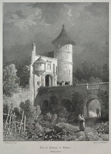 古代フランスの絵のようにロマンチックな旅。フランシュコンテ...、1825年。 作： James Duffield Harding