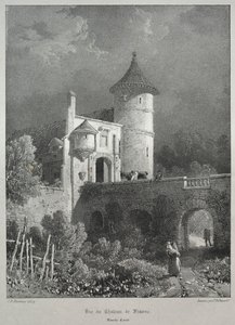 古代フランスの絵のようにロマンチックな旅。 フランシュ＝コンテ：フランヌ城の眺め 作： James Duffield Harding