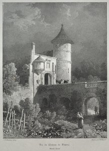 古代フランスの絵のようにロマンチックな旅。 フランシュ＝コンテ：フランヌ城の眺め 作： James Duffield Harding