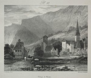 古代フランスの絵のようにロマンチックな旅。 フランシュ・コンテ：ボーム修道院、ボーム・レ・メシュー 作： James Duffield Harding