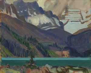 雪の雲、大原湖、1929年（板紙に油彩）