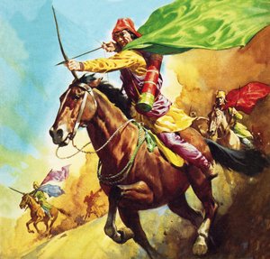 紀元前53年、カルヘの戦いにおけるパルティアの戦士 作： ジェームズ・エドウィン・マコーネル