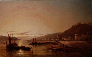 夕暮れの漁船 作： James Edwin Meadows