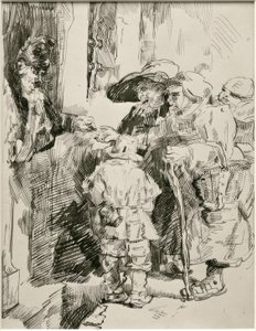 玄関先の物乞い 作： James Sidney Ensor