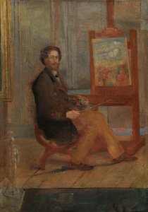 イーゼルに向かうアンソール 作： James Ensor