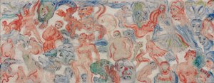 絡み合うモンスター 絡み合う 縫い合わされず、絡み合う (A) 作： James Ensor