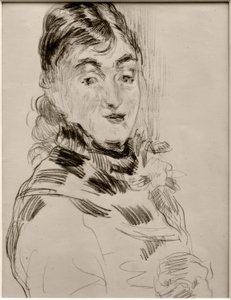 パグと一緒のMéry Laurent 作： James Sidney Ensor