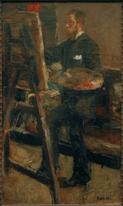 イーゼルでのウィリー・フィンチの肖像 作： James Sidney Ensor