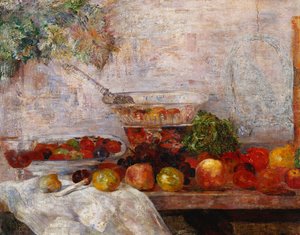 オウムのある静物。 Nature Morte au Perroquet 作： James Ensor
