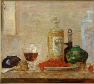 チェリーのある静物画 作： James Sidney Ensor