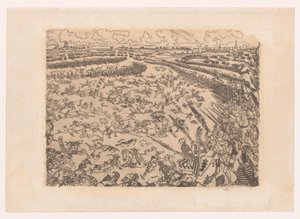 コルトライク近くのゴールデン スパーズの戦いの戦場 バタイユ デ エペロン ドール 作： James Ensor