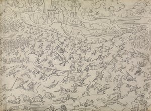 Os Mercenários Dissolutos (lápis sobre papel) 作： James Ensor