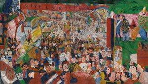 1889年、1888年のブリュッセルへのキリストの入場。 作： James Ensor