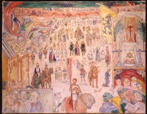 A Procissão de São Godelieve de Ghistelles; La Procissão de Sainte Godelieve a Ghistelles 作： James Ensor