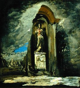 モニュメント」1916-17年頃（油彩・キャンバス） 作： James Ferrier Pryde