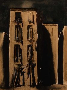 スラム街」1911年頃（水彩画） 作： James Ferrier Pryde