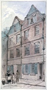 1850年、シティ・オブ・ロンドン、フリート・ストリート、ブラックホース・アレイの家々
