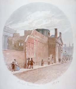 旧大英博物館の壁の一部、ブルームズベリー、ロンドン、1850 作： James Findlay