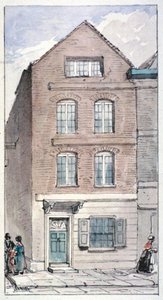 1850年、ロンドン市フリート・ストリート、ブラックホース・アレイ7番地の眺め 作： James Findlay