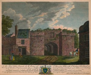 「西から見たニューカッスル・アポン・タインの西門の眺め」、1780年頃、1905年。 作： James Fittler