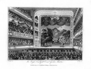 コヴェントガーデンシアター、ロンドン、1804年の王室。 作： James Fittler