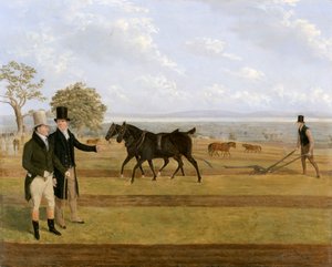 キャッスルトン・プラウイング競技会でのサー・チャールズ・モーガン（1760-1846）」（1845年 作： James Flewitt Mullock