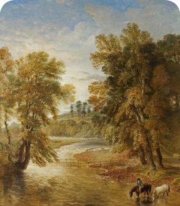 エッブ橋からのトレデガー公園、1883年 作： James Flewitt Mullock
