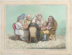 1795年にハンナハンフリーによって発行されたディーセントストーリー（手描きのエッチング） 作： James Gillray