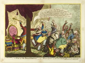 ブロード・ボトムズでキック 作： James Gillray
