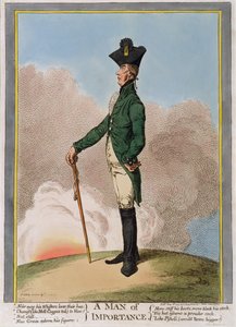 1799年にハンナハンフリーによって発行された「重要な男」（手描きのエッチング）