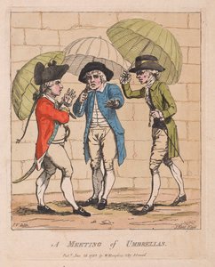 傘の集まり、パブ。 1782（手描きの彫刻） 作： James Gillray